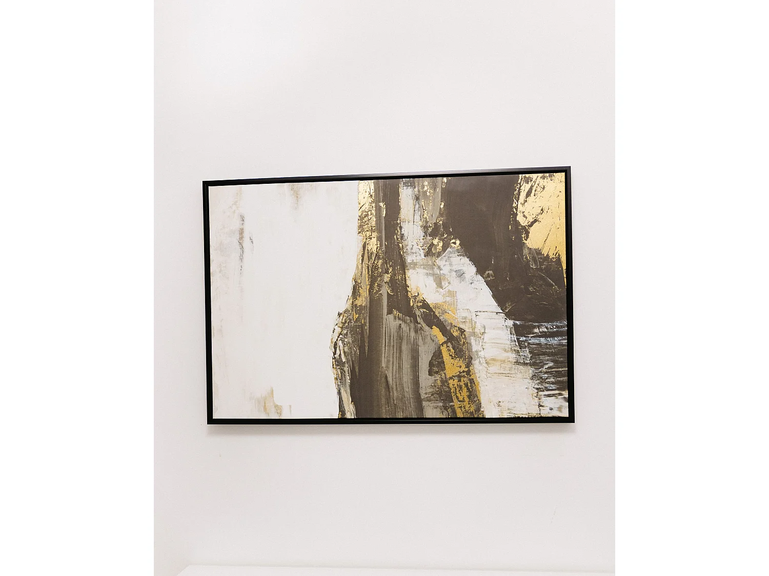 Imprimé sur toile STATTE Motif abstrait 63 x 93 cm Noir
