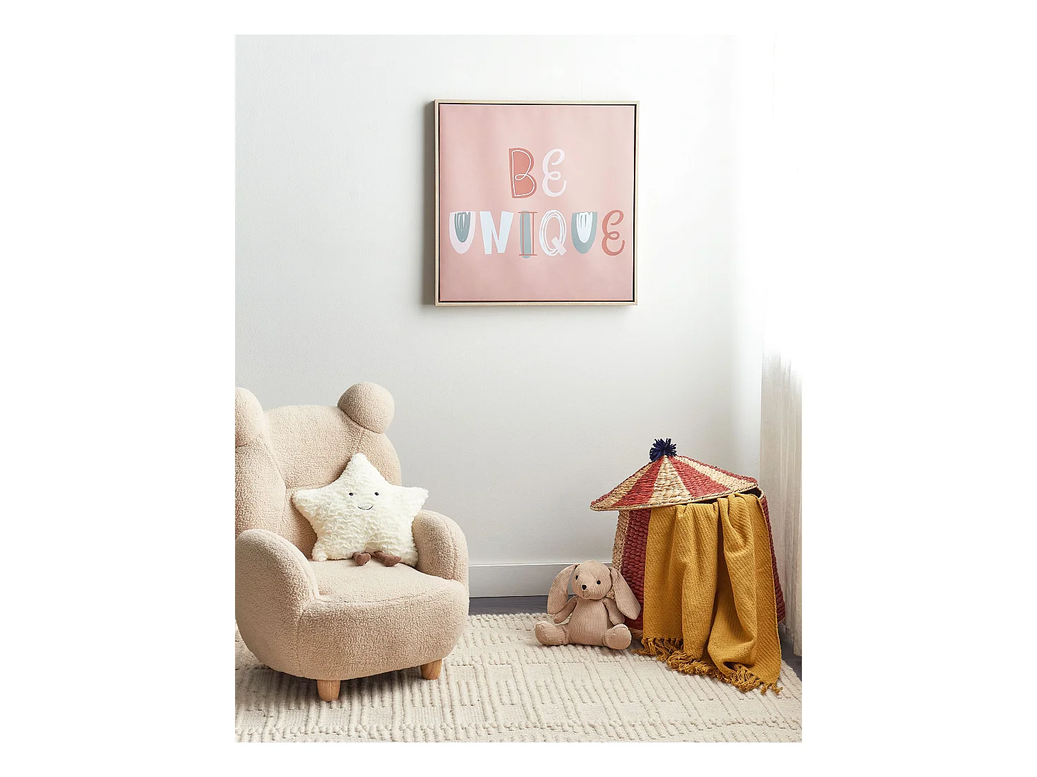 Imprimé sur toile TAURISANO Motif enfant 63 x 63 cm Rose