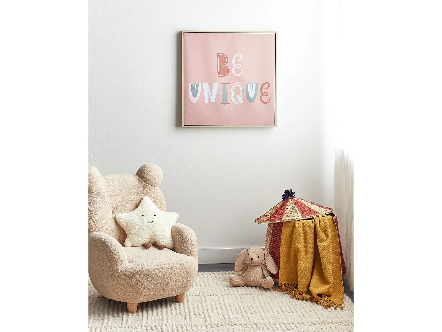 Lienzo TAURISANO Motivo infantil 63 x 63 cm Rosa