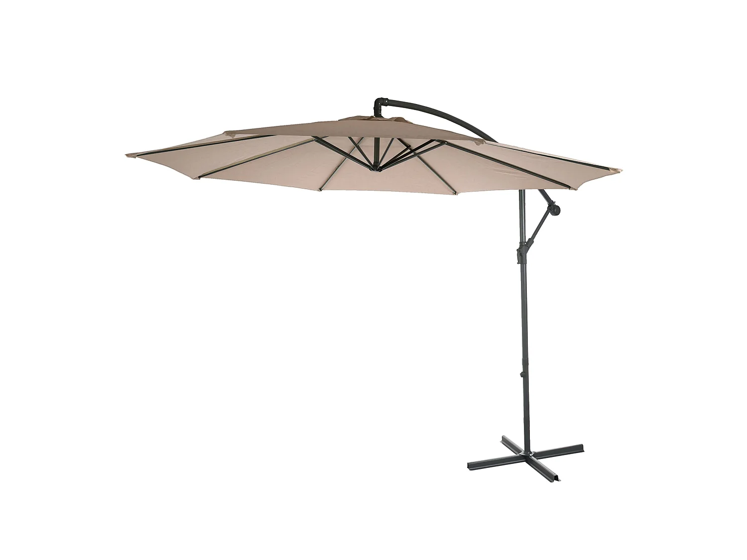 Parasol déporté Terni Ø 3m inclinable,  sable-beige sans socle