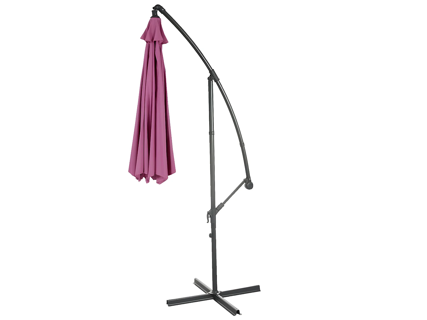 Kantelbare zweefparasol Terni,  lavendel-rood zonder voet