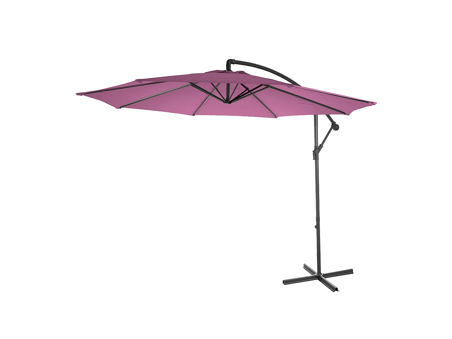 Parasol déporté Terni Ø 3m inclinable,  rouge lavande sans socle