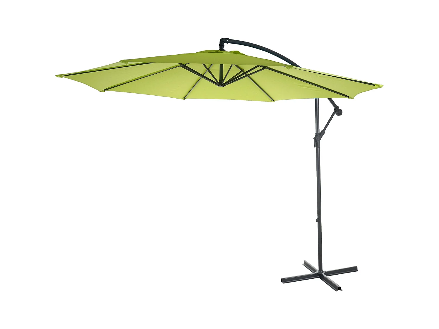 Parasol déporté Terni Ø 3m inclinable,  vert limon sans support