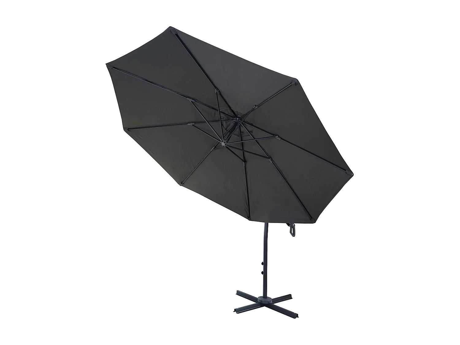 Zweefparasol MCW-D14 rond,  antraciet met voet