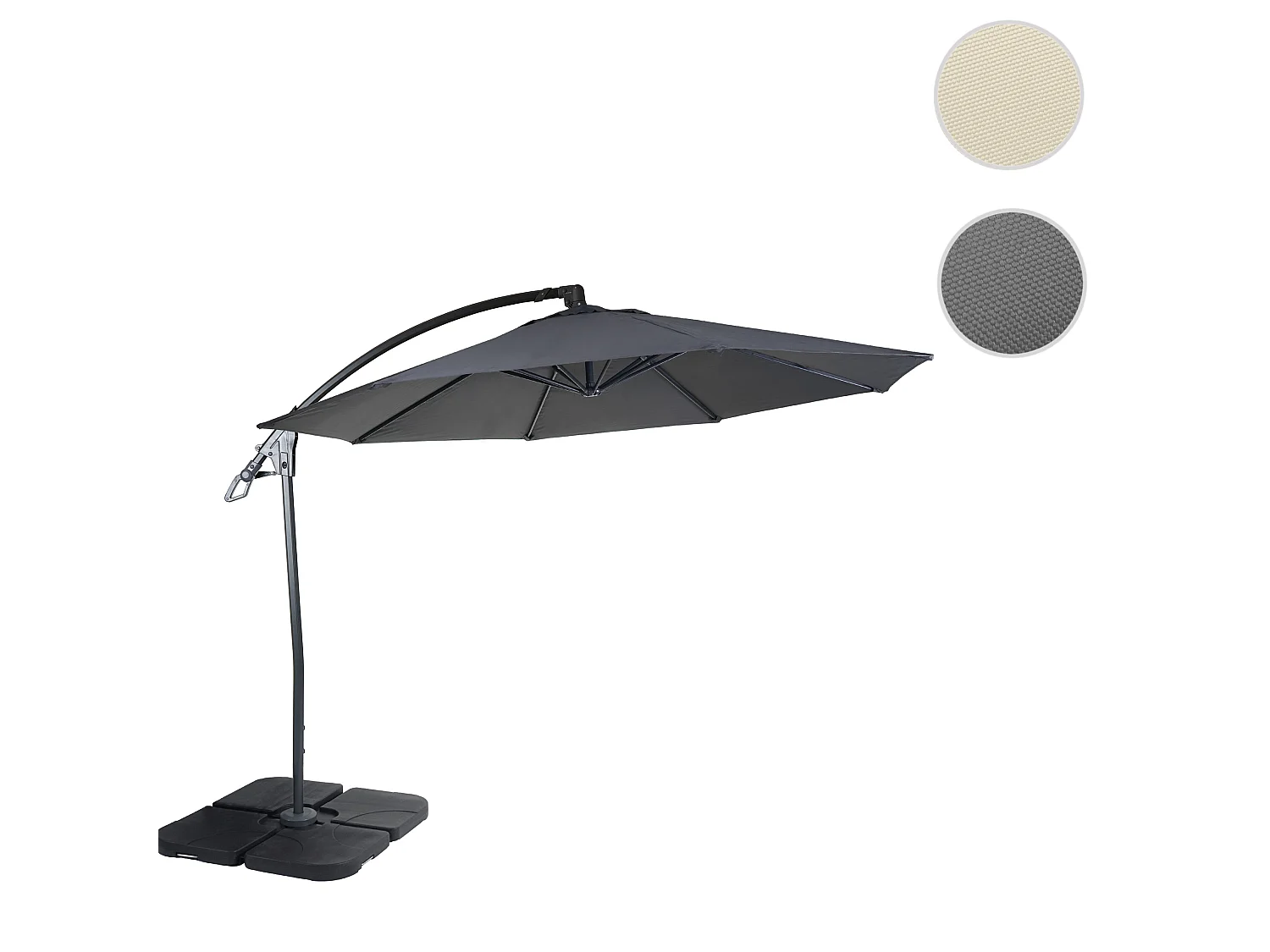 Zweefparasol MCW-D14 rond,  antraciet met voet