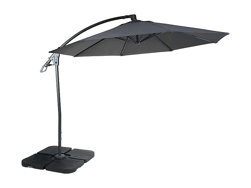 Parasol déporté MCW-D14 rond Ø 3m,  anthracite avec pied