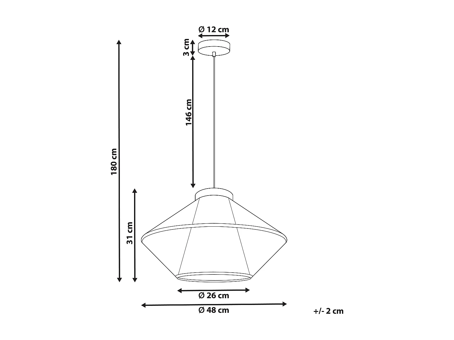 Hanglamp PALMETTO Katoen Beige