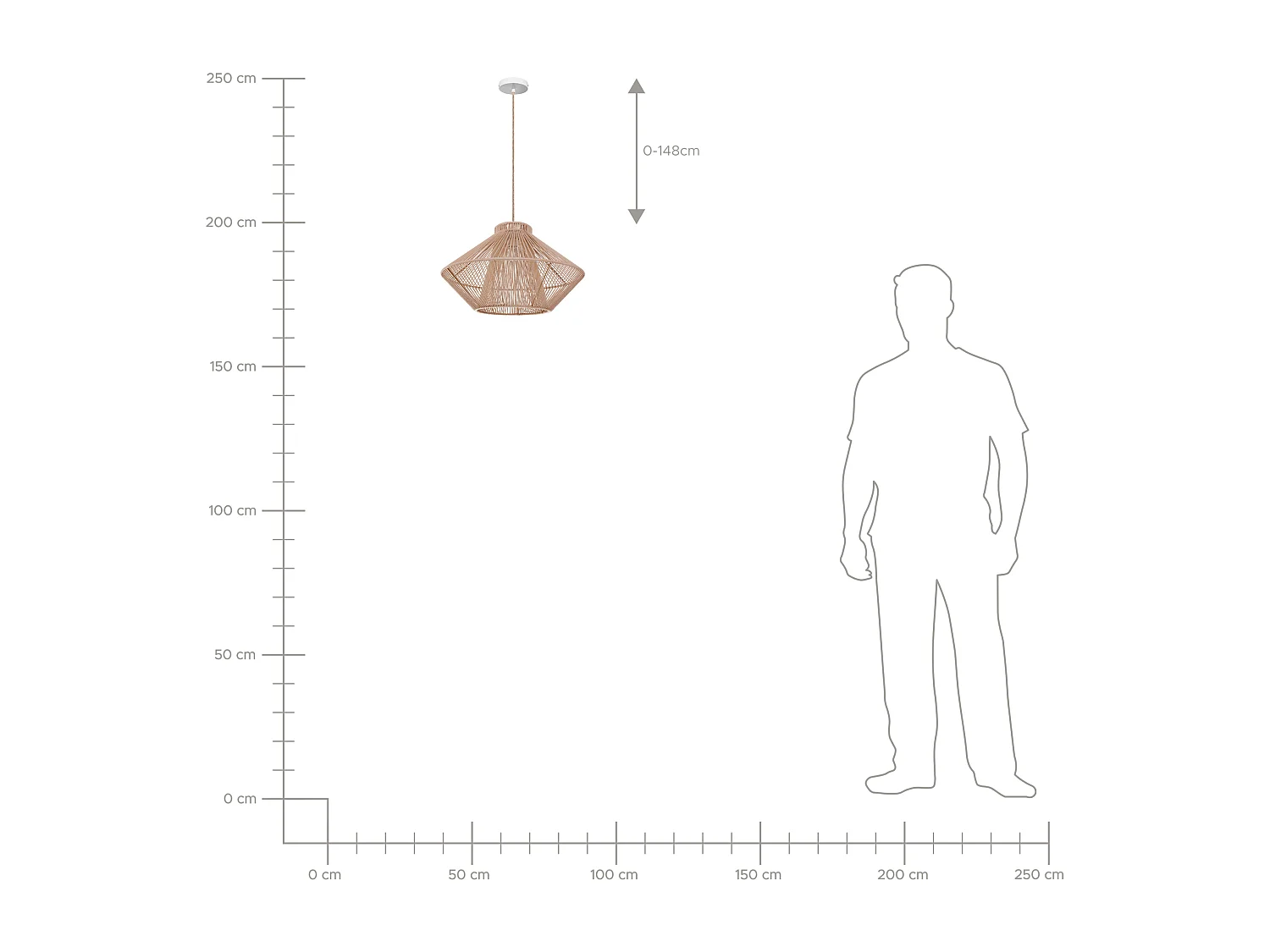 Hanglamp PALMETTO Katoen Beige