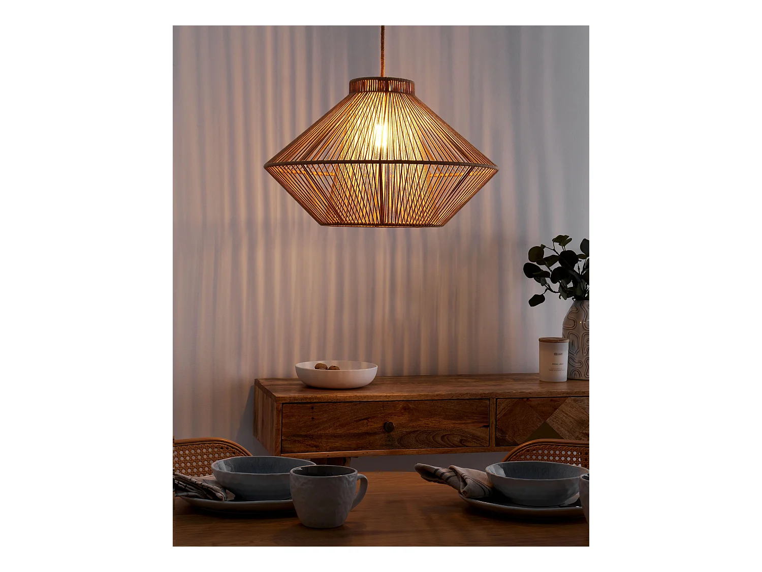 Lampe suspension PALMETTO Coton Beige