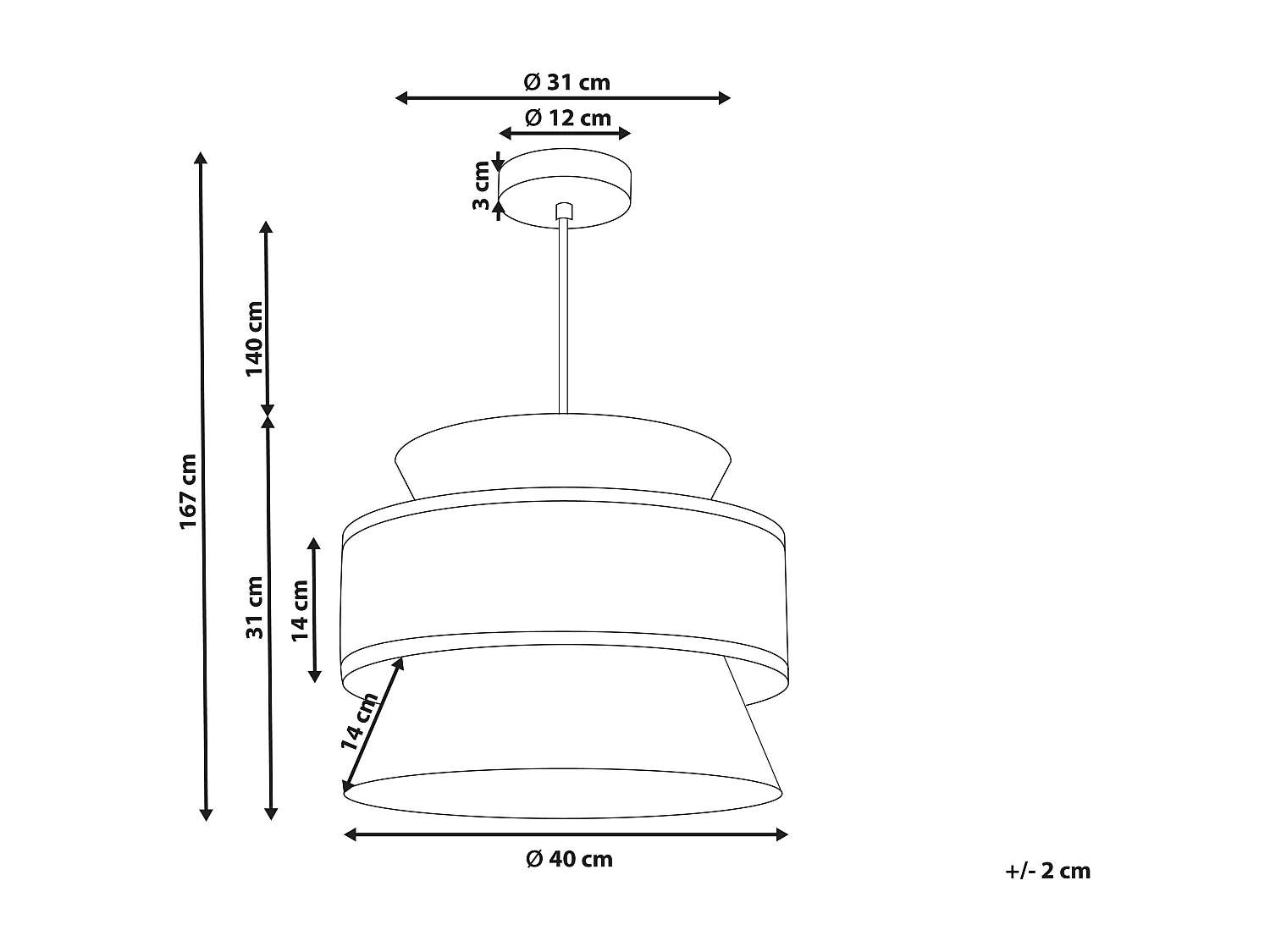 Lámpara colgante LUYANO Ratán Beige