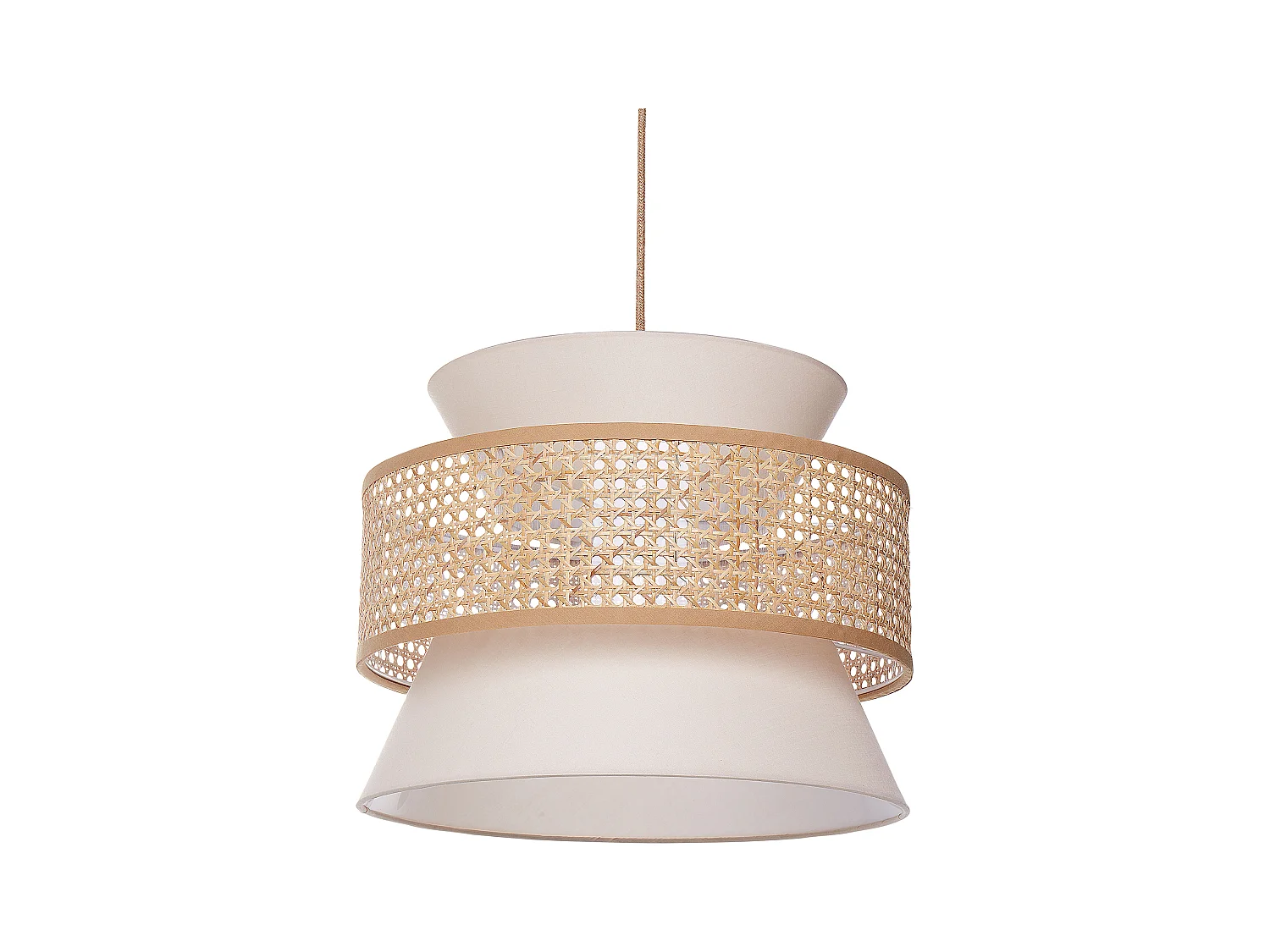 Hängelampe LUYANO Rattan Beige