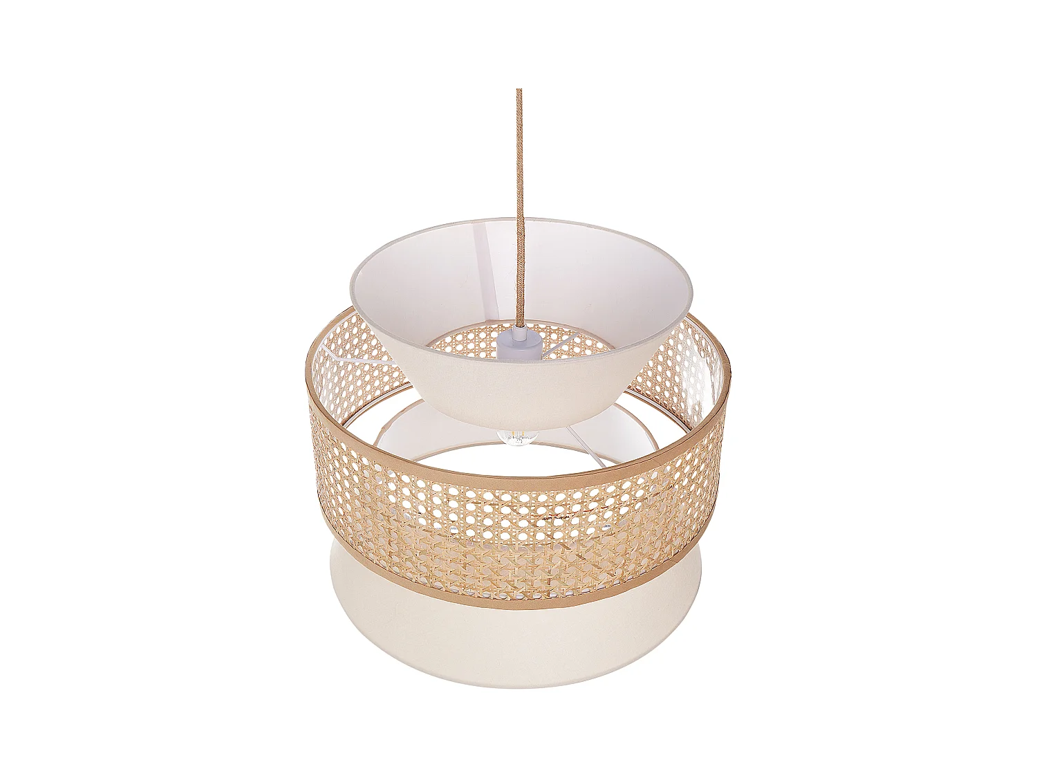Hängelampe LUYANO Rattan Beige