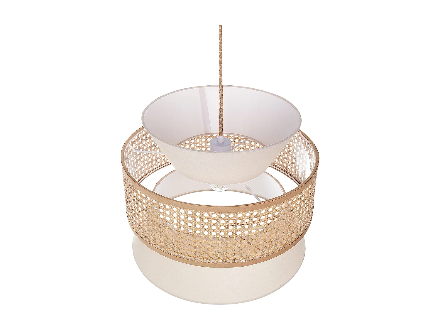 Lampadario LUYANO Rattan Beige