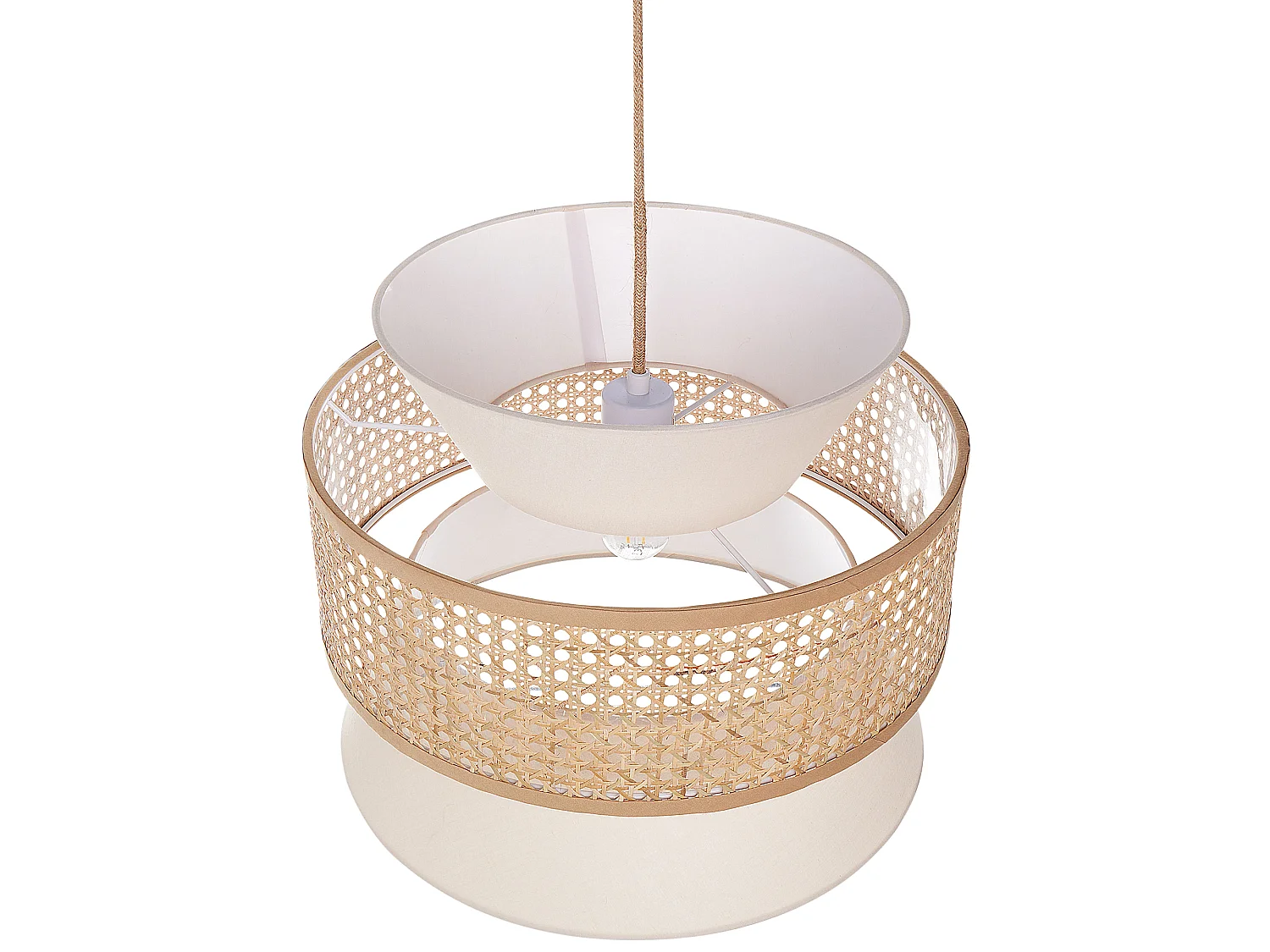 Lampe suspension LUYANO Rotin Beige