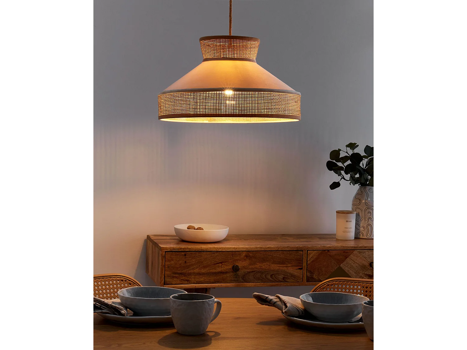 Hängelampe BATALI Rattan Beige