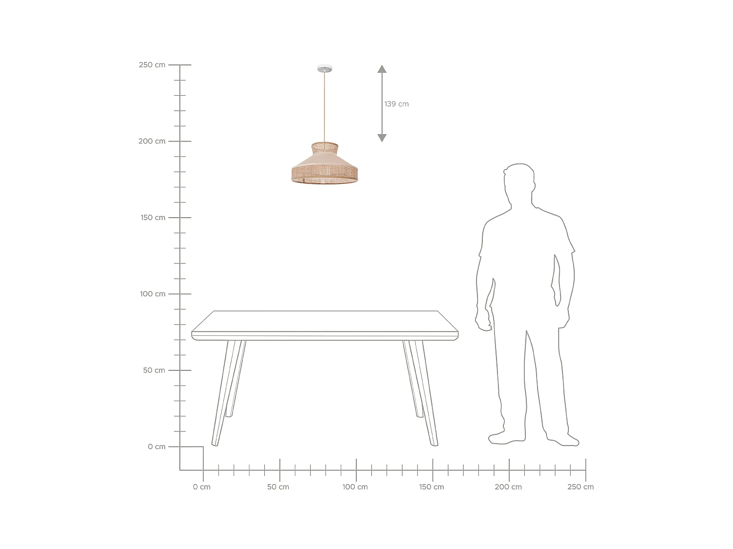 Hängelampe BATALI Rattan Beige