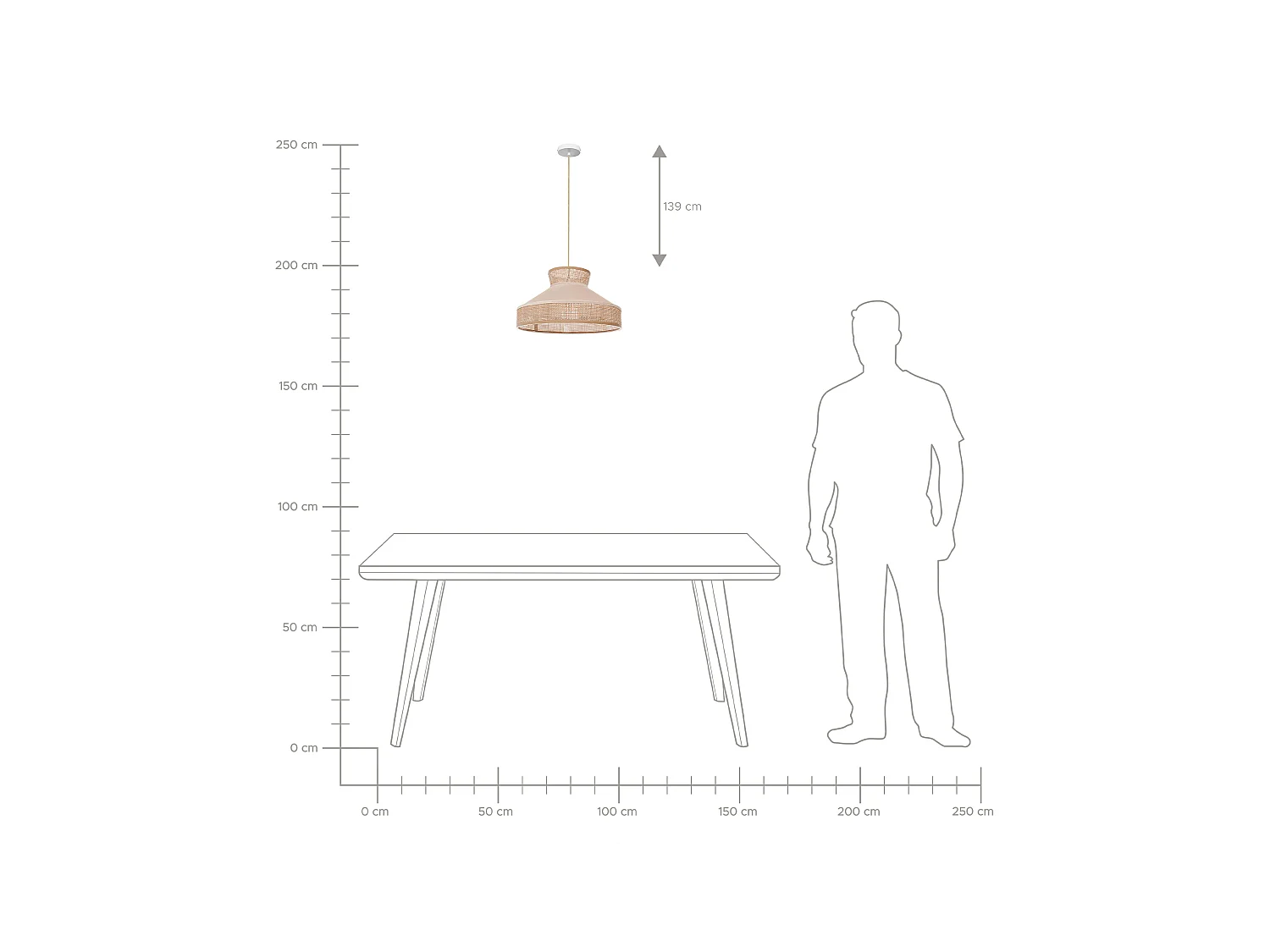 Lámpara colgante BATALI Ratán Beige