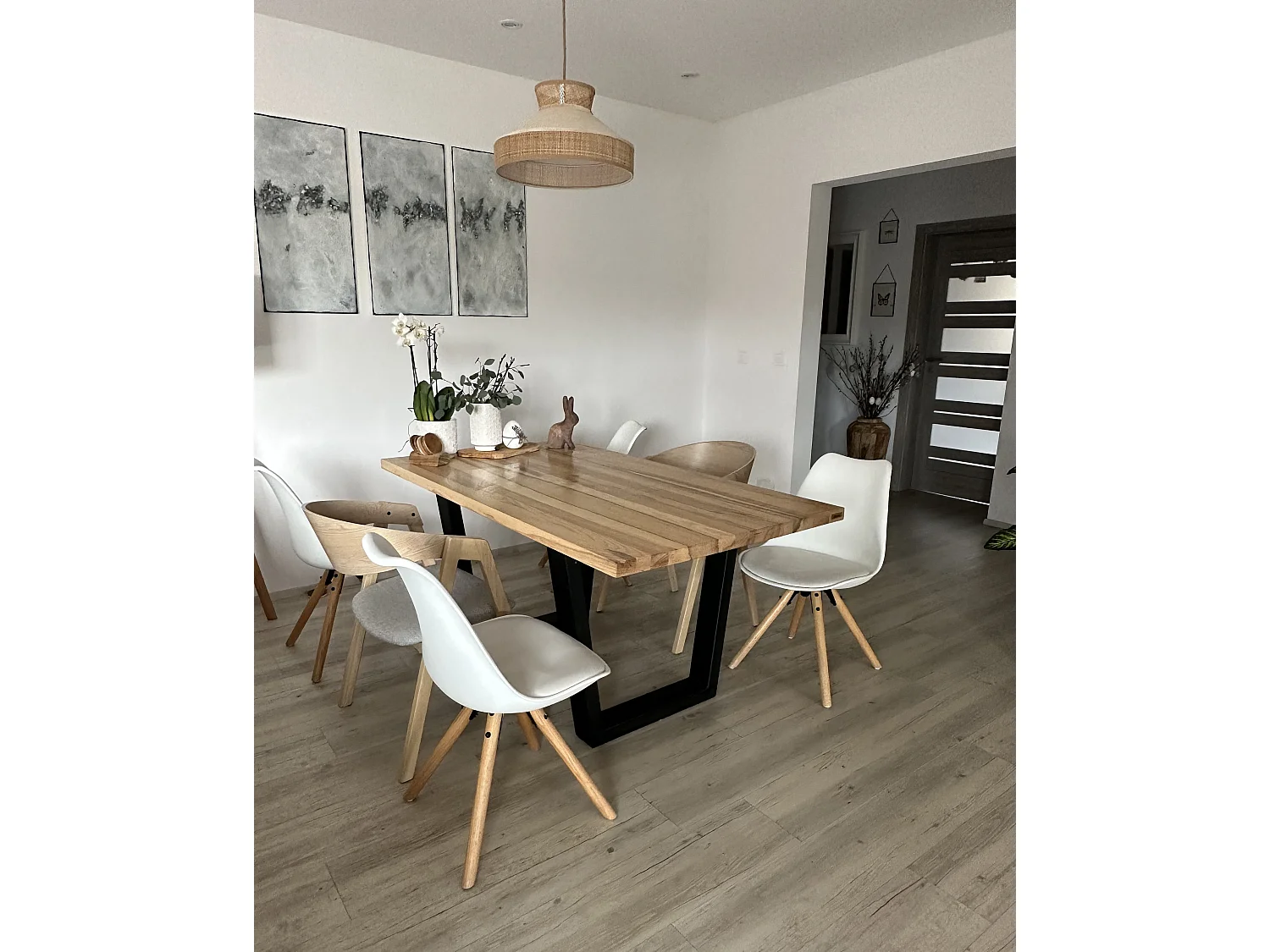 Lampe suspension BATALI Rotin Beige