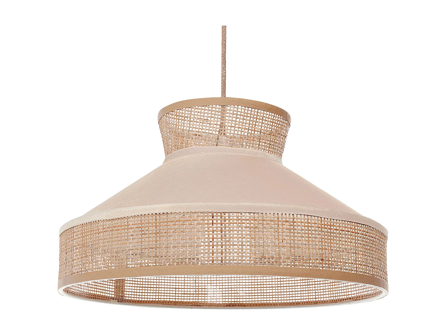 Lampe suspension BATALI Rotin Beige