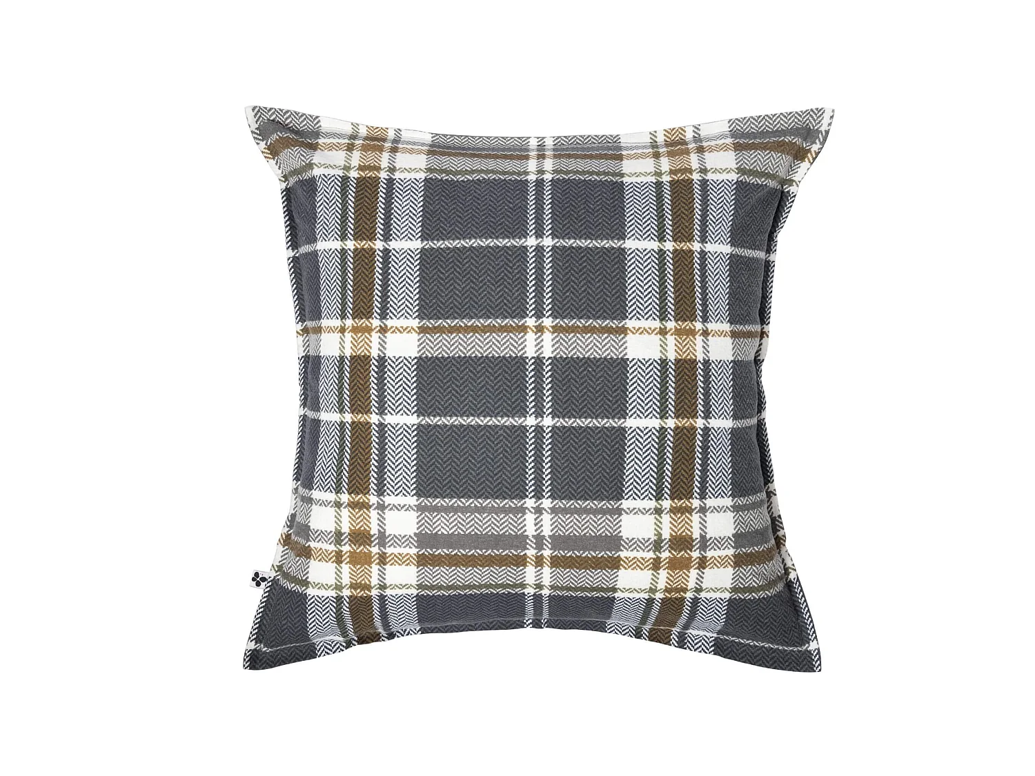 Taie d'oreiller flanelle imprimé à carreaux 63x63 cm bleu