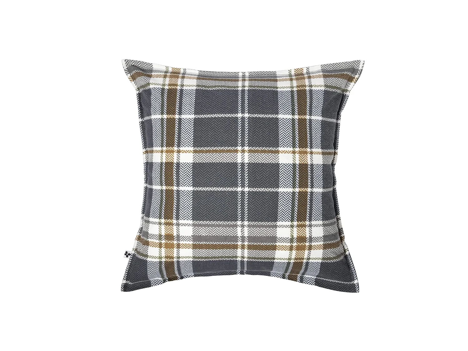 Taie d'oreiller flanelle imprimé à carreaux 63x63 cm bleu