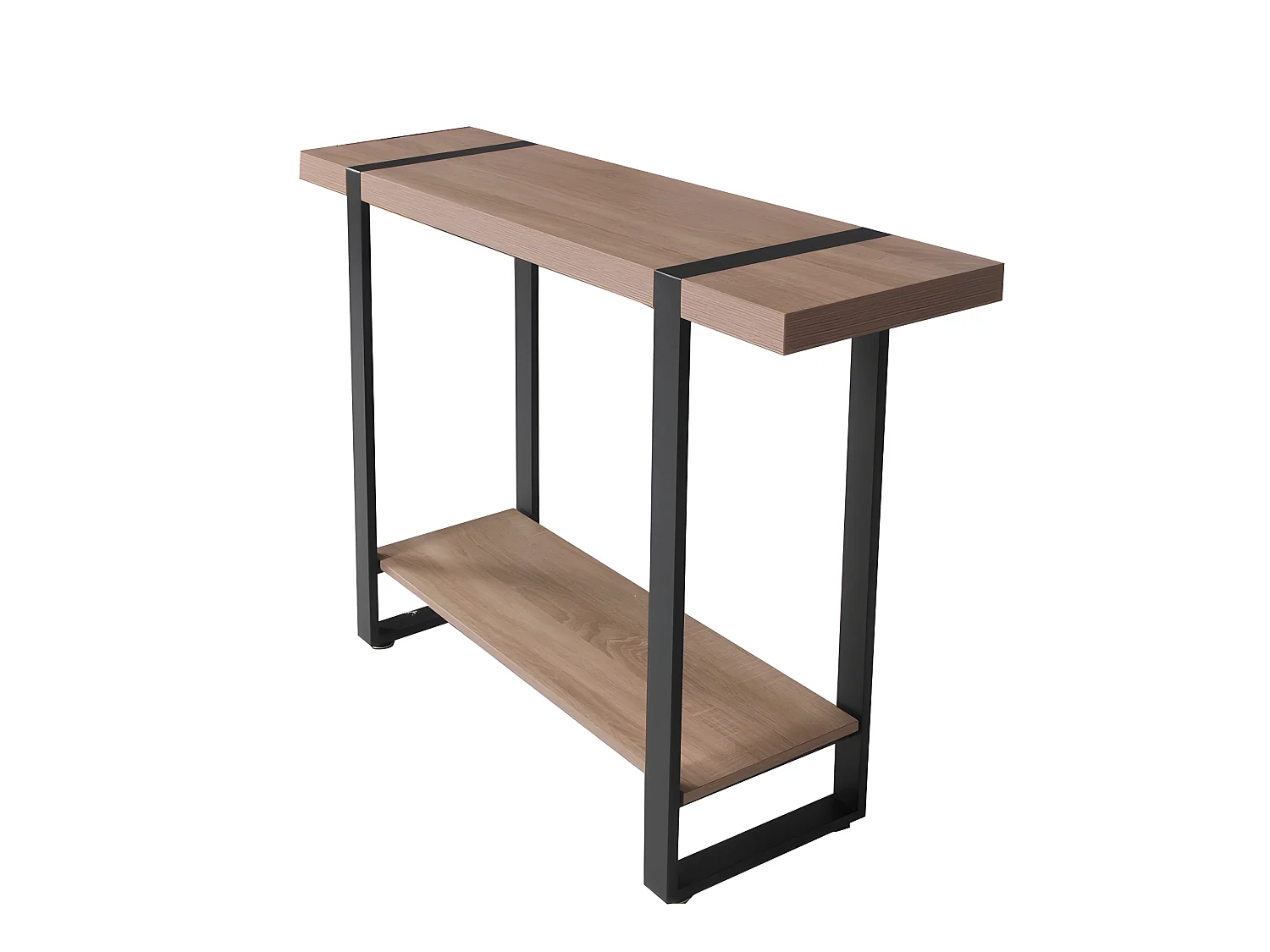 Console SINTRA 120X30 cm / Décor Chêne blanchi et métal noir