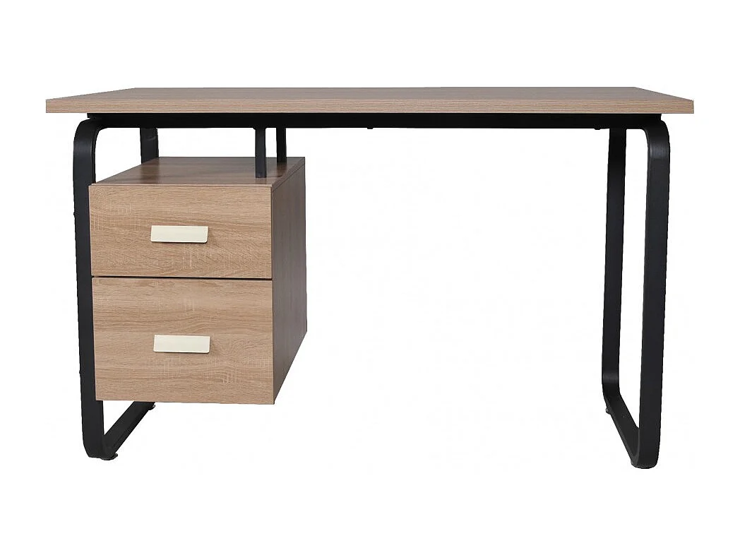 Bureau PEARL 120x60cm / Décor Chêne blanchi et métal noir