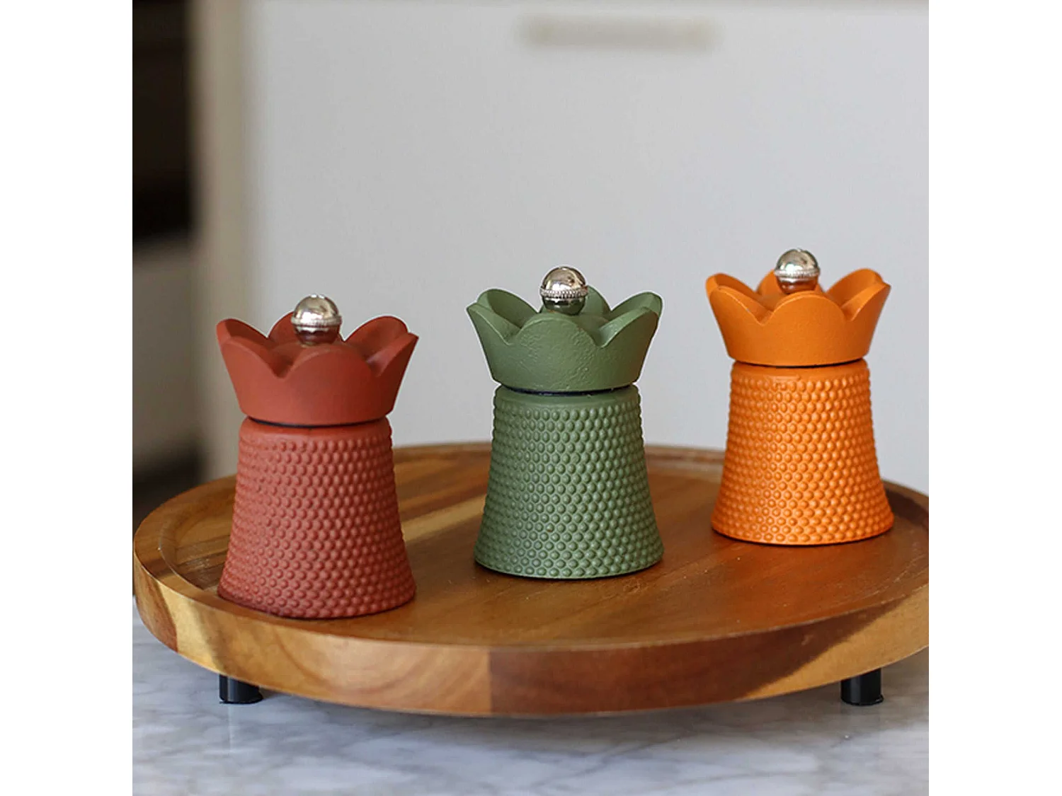 Ogo Living - Moulin A Poivre Et Sel H8cm En Fonte Et Acier Curry Hawai