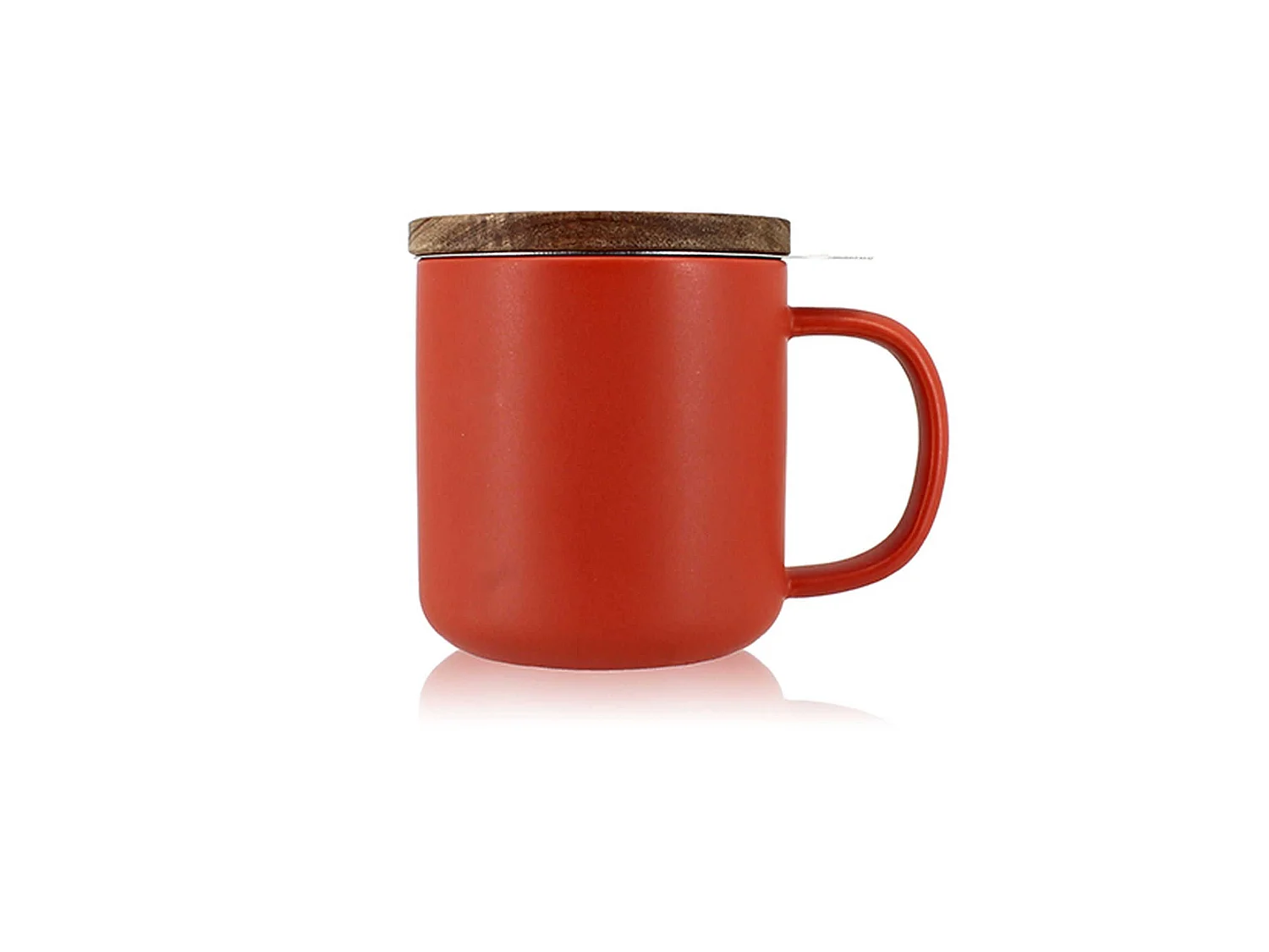 Ogo Living - Tisaniere Juliet 300ml En Gres Paprika Avec Couvercle Bois D'acacia