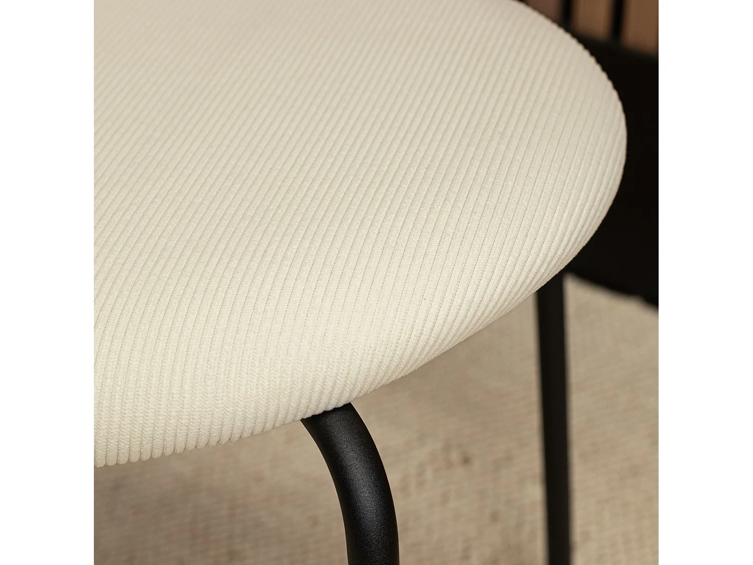 Now's Home - Lot De 2 Chaises En Bois Et Velours Ecru