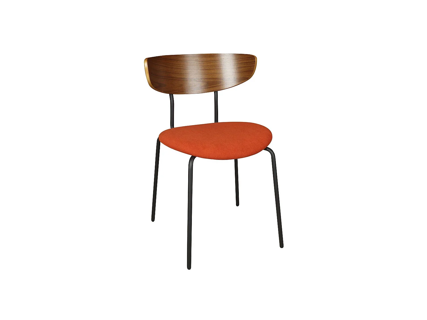 Now's Home - Lot De 2 Chaises En Bois Et Velours Terracotta
