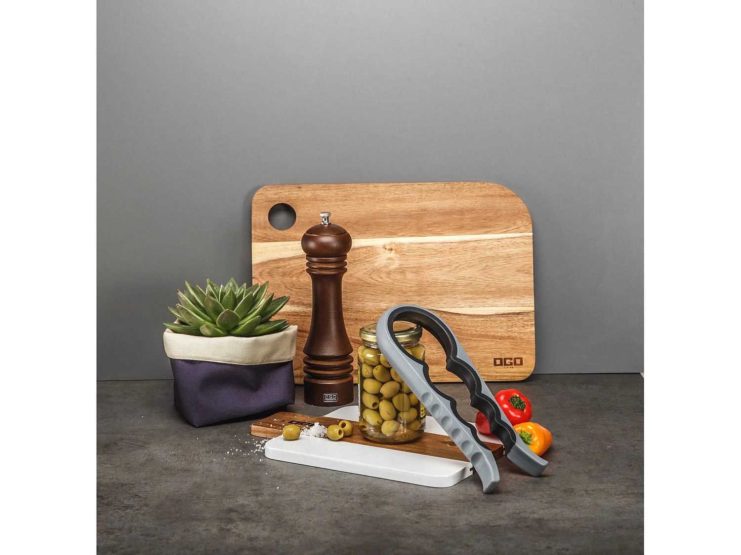 Ogo Living - Ouvre Bocaux Nest En Silicone Et Plastique 23 Cm