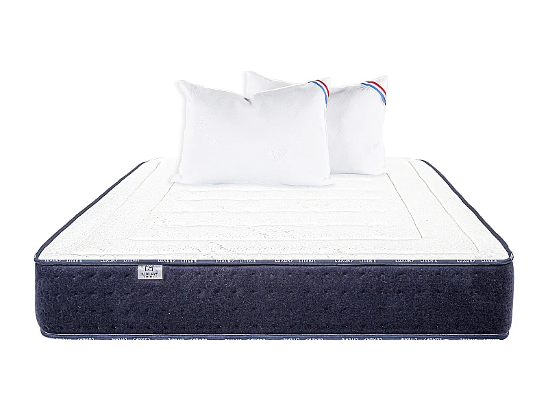 Matelas 140x200 cm, Nuage, 24 cm, mousse mémoire de forme, mi-ferme + 2 oreillers