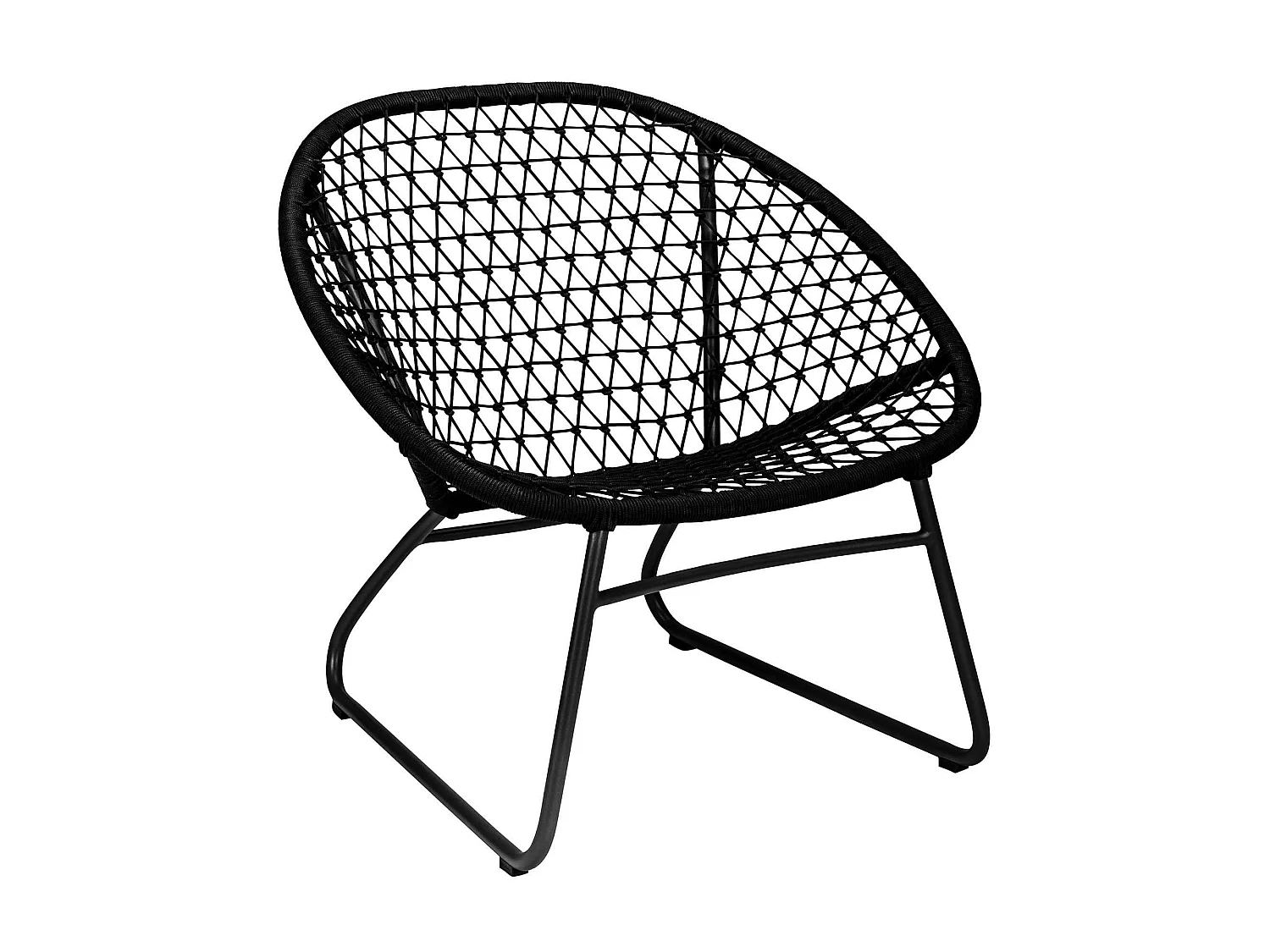 Now's Home - Fauteuil Lounge Exterieur En Polypropylene Et Pieds En Metal Noir