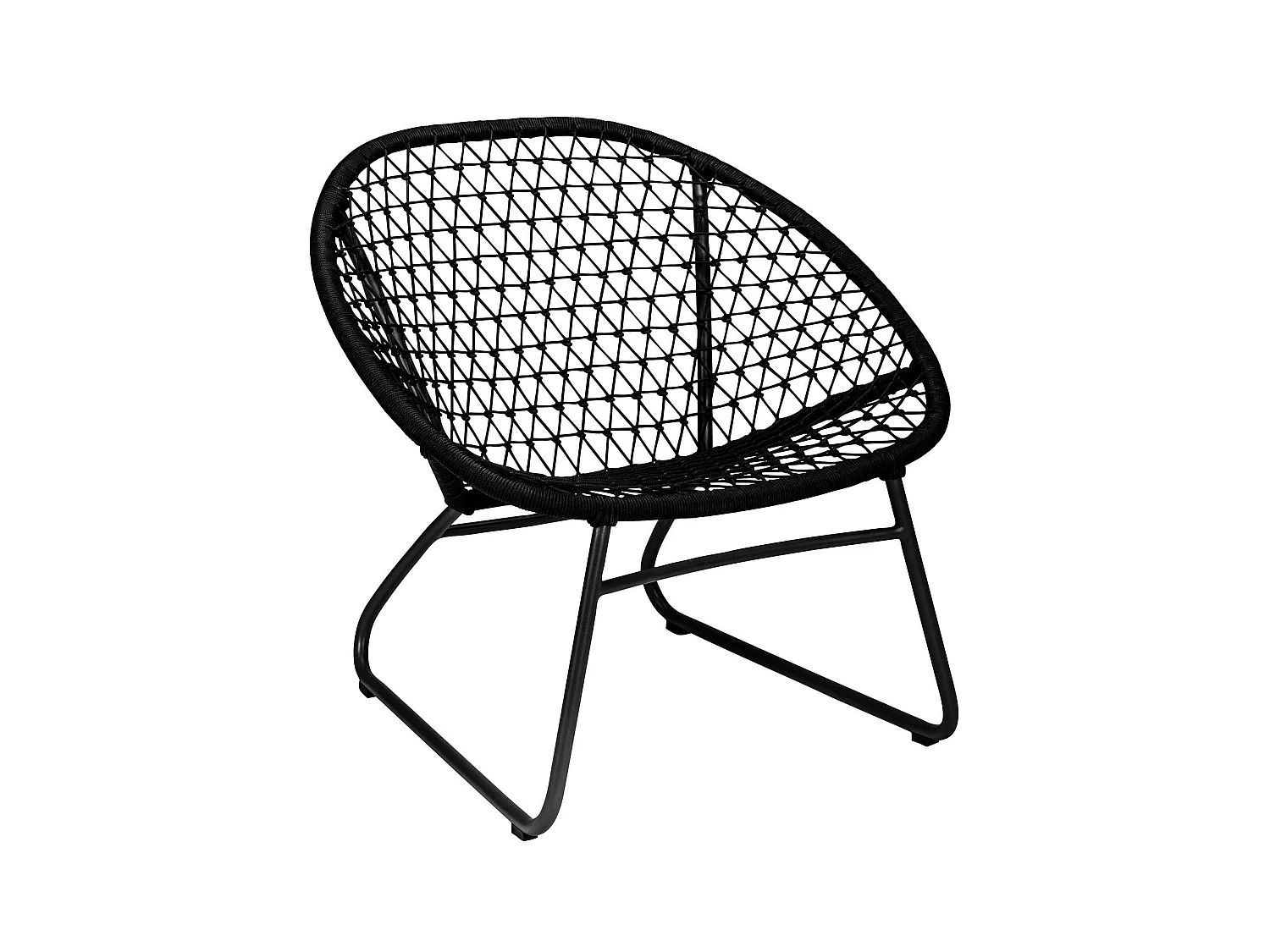 Now's Home - Fauteuil Lounge Exterieur En Polypropylene Et Pieds En Metal Noir
