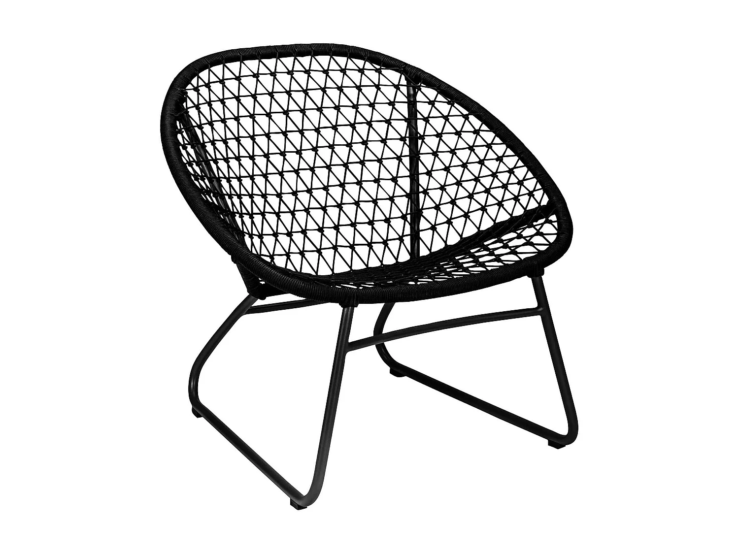 Now's Home - Fauteuil Lounge Extérieur En Polypropylène Et Pieds En Métal Noir