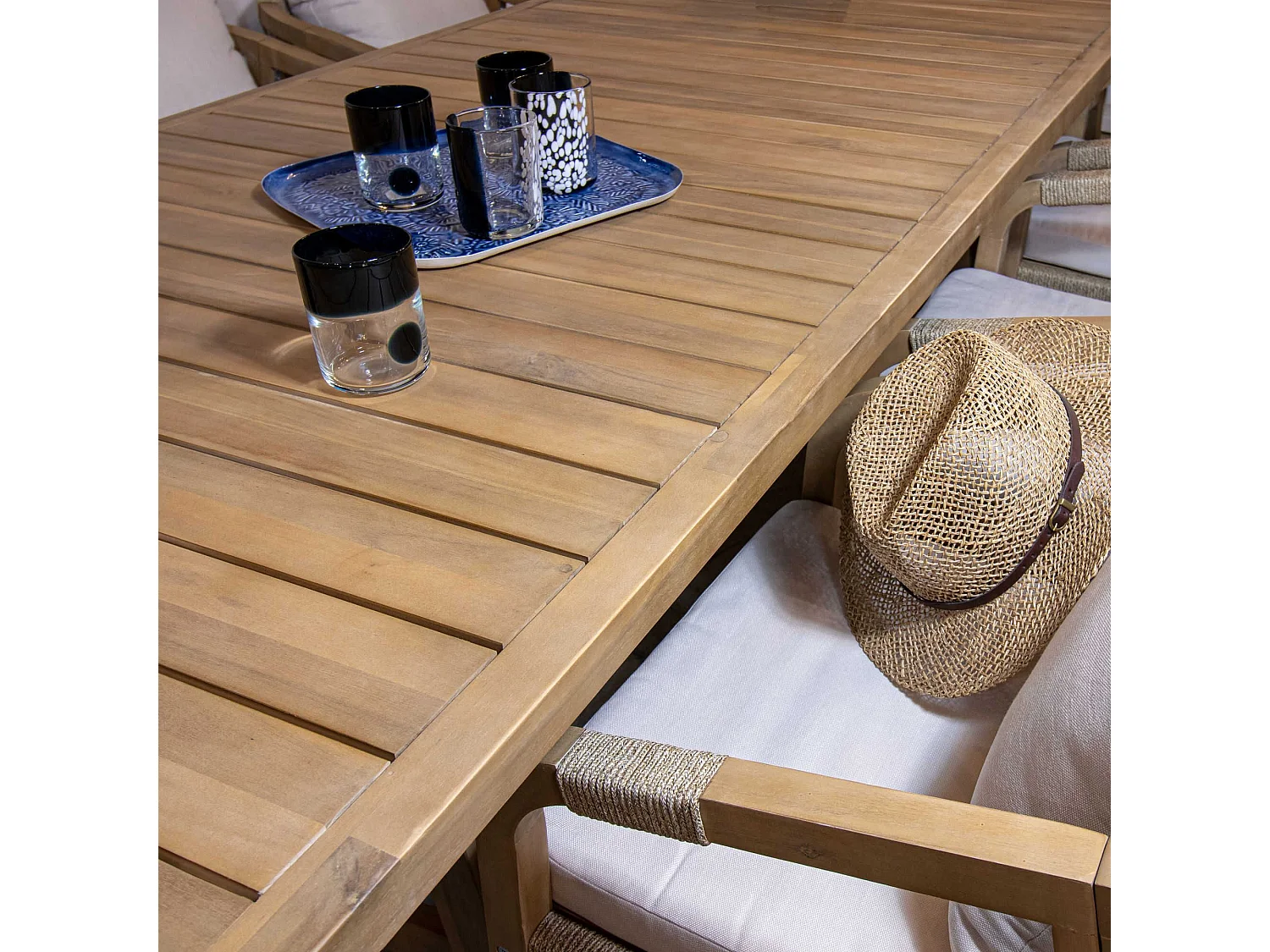 Now's Home - Ensemble De Jardin Table En Bois D'acacia 8 Places