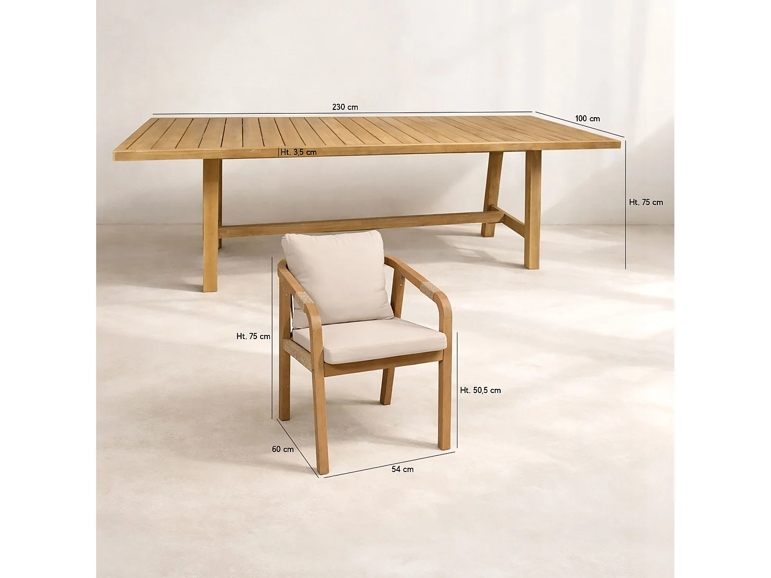 Now's Home - Ensemble De Jardin Table En Bois D'acacia 8 Places