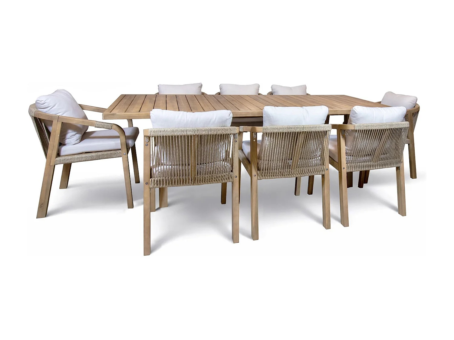 Now's Home - Ensemble De Jardin Table En Bois D'acacia 8 Places