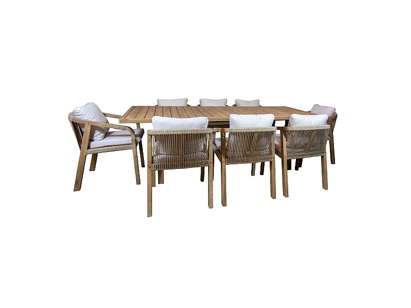 Now's Home - Ensemble De Jardin Table En Bois D'acacia 8 Places