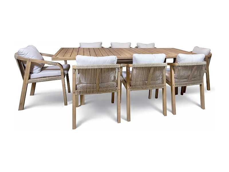 Now's Home - Ensemble De Jardin Table En Bois D'acacia 8 Places