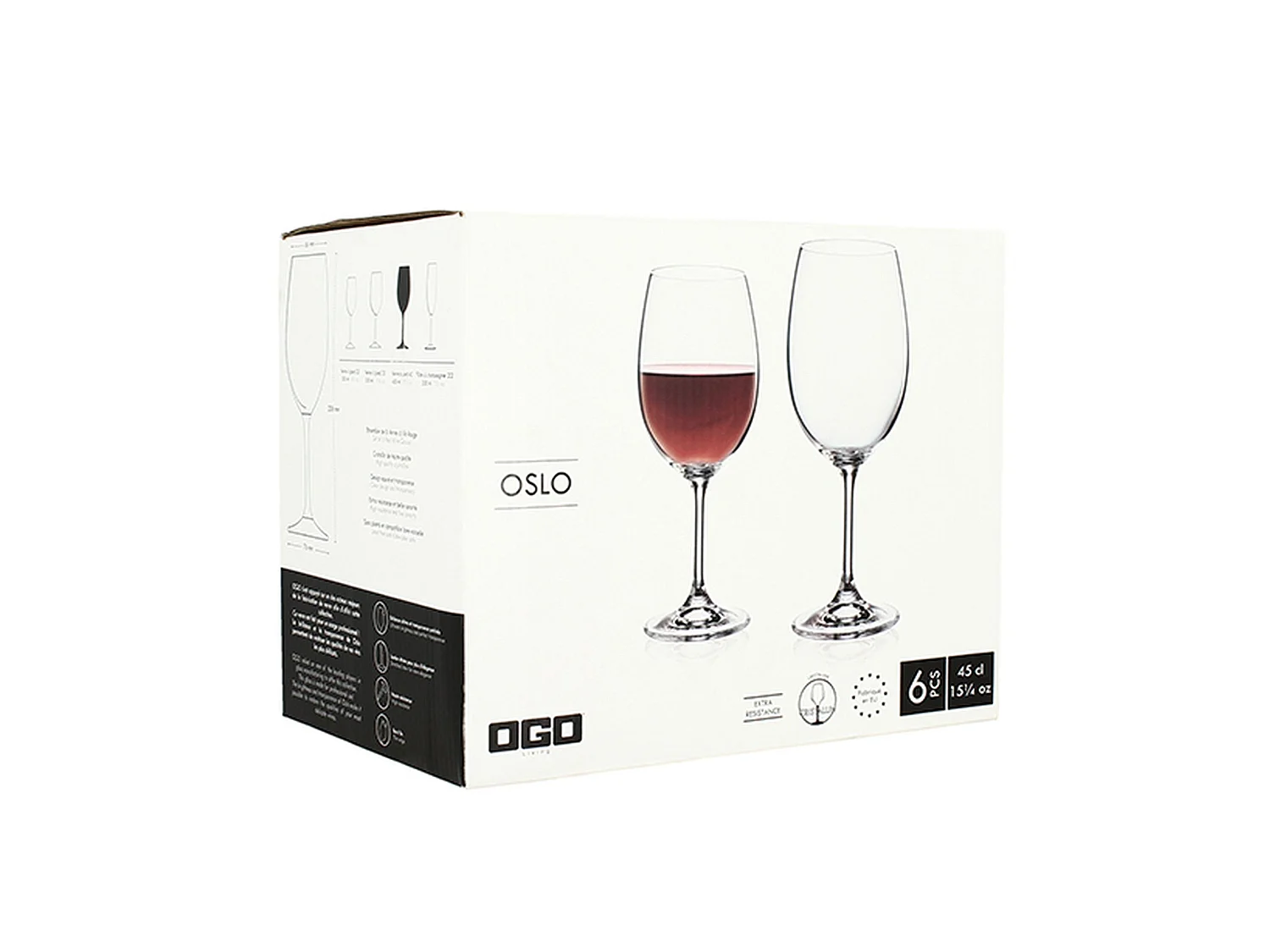 Ogo Living - Boite De 6 Verres Vin Oslo 45cl En Cristallin