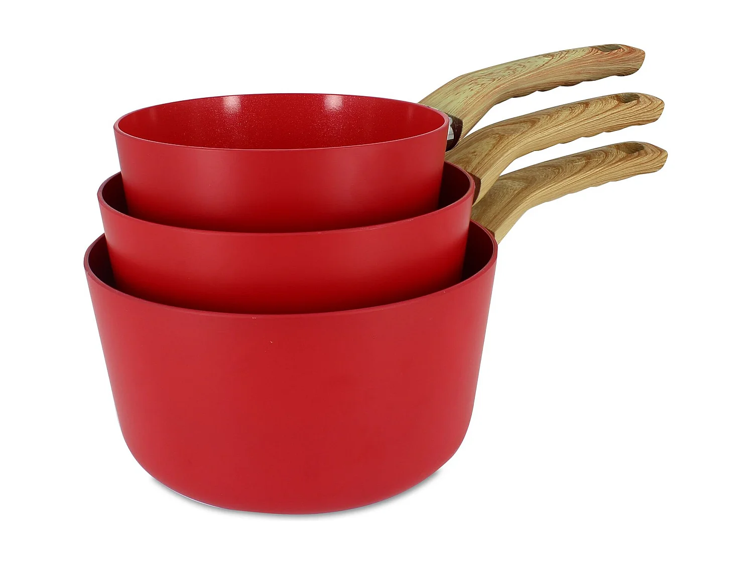 Menastyl - Set De 3 Casseroles Colorama Magenta - Casserole 16/18 Et 20 Cm - En Aluminium - Revetement Antiadhesif En Ceramique