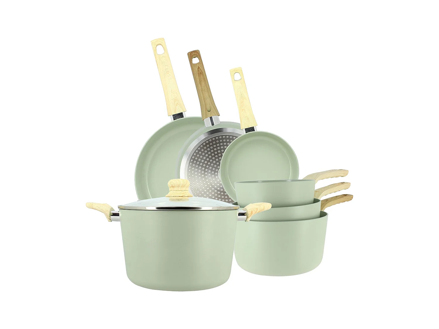 Set 3 poeles triply en acier inoxydable induction 20/24 et 28cm - made in france