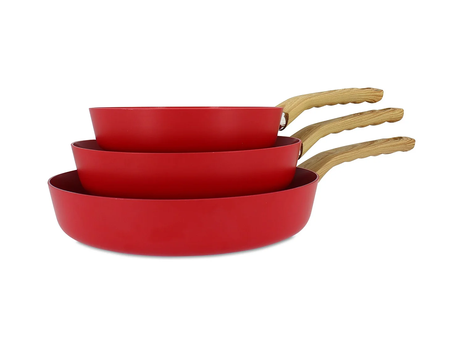 Menastyl - Set De 3 Poeles Colorama  Magenta - Poele 20/24 Et 28 Cm - En Aluminium - Revetement Antiadhesif En Ceramique