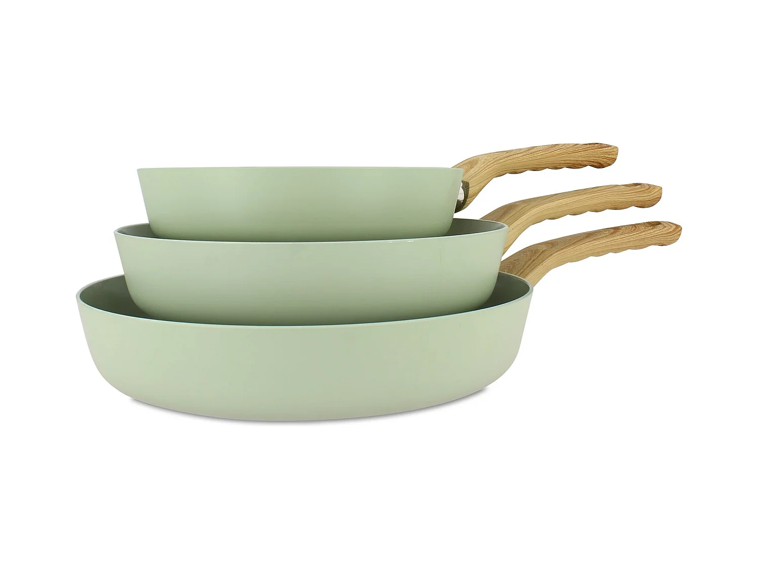 Set 3 poeles triply en acier inoxydable induction 20/24 et 28cm - made in france