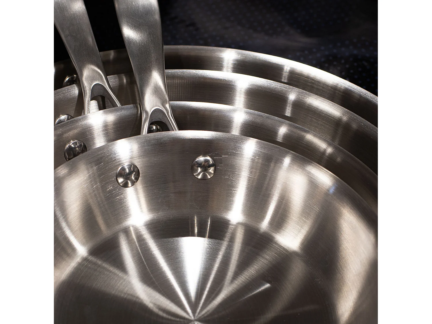 Menastyl - Set 3 Casseroles Triply En Acier Inoxydable Induction 16/18 Et 20cm - Made In France