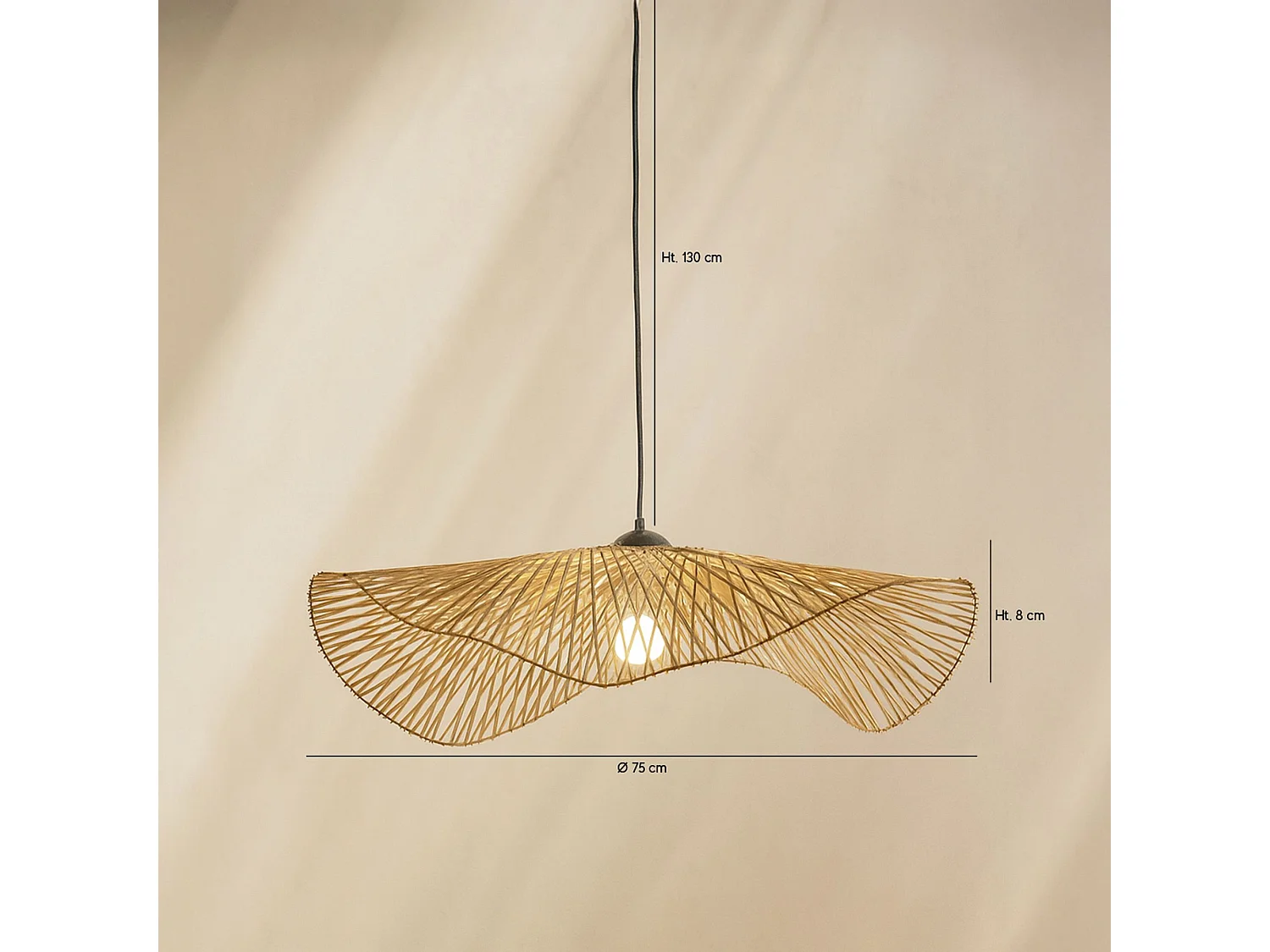 Now's Home - Suspension En Bambou Naturel ø75cm Caravelle