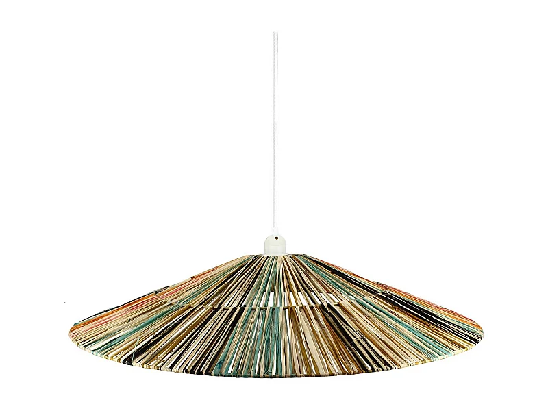 Now's Home - Suspension En Raphia Naturel Colore Fait Main D70x12cm Jolo