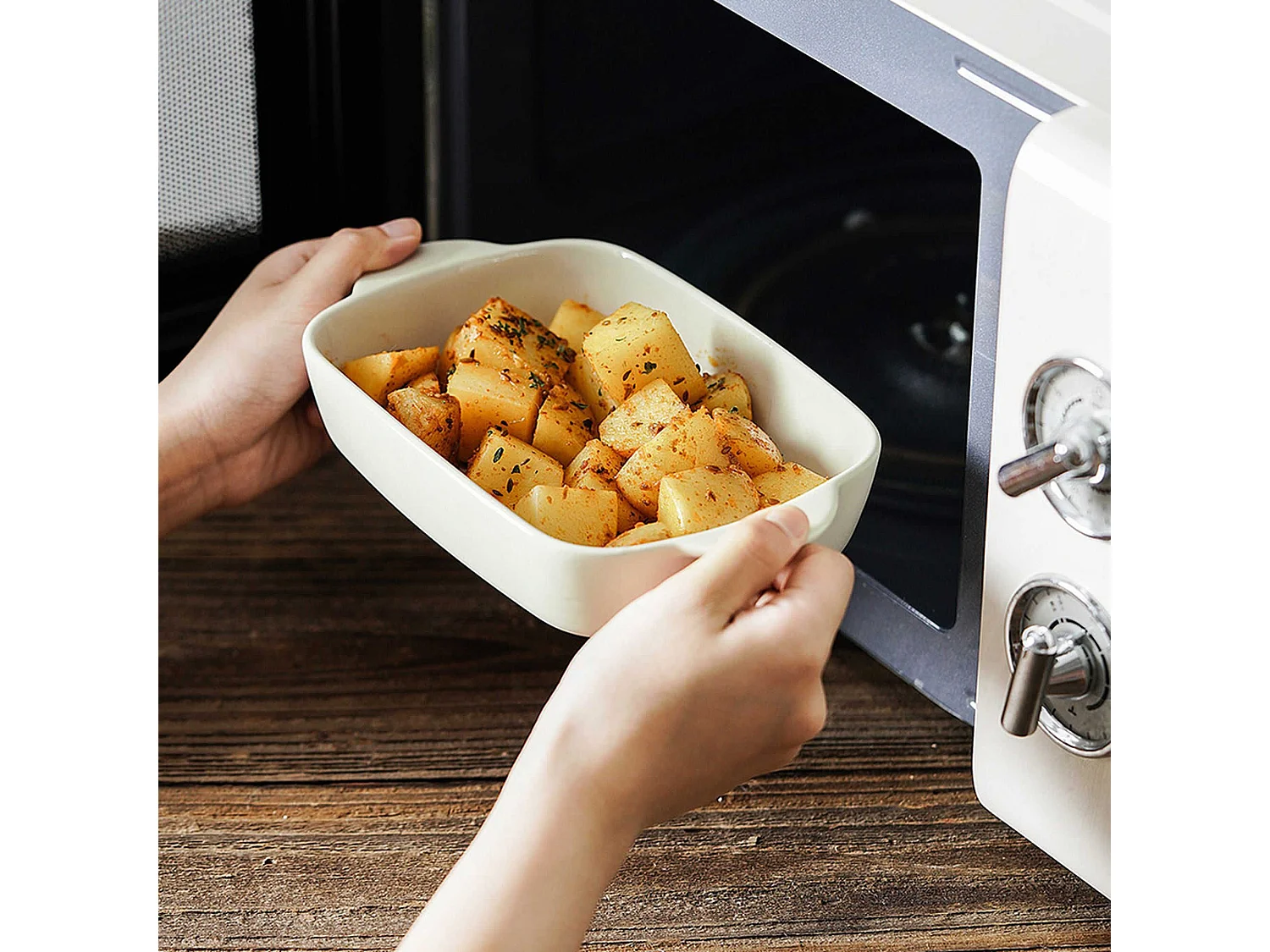 Menastyl - Plat A Four Octave Rectangle 22x13.5cm 500ml En Gres Beige